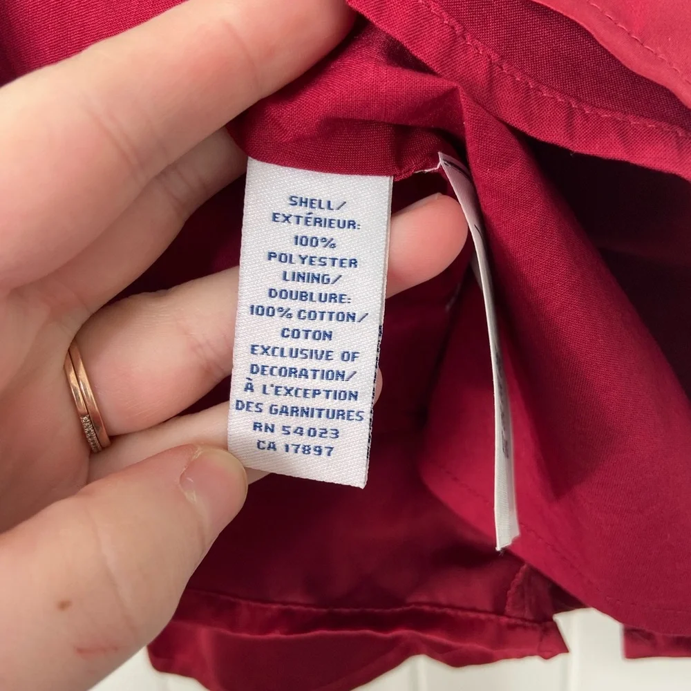 NWOT Vintage Old Navy baby girl’s deep red satin tiered‎ bow sleeveless dress
